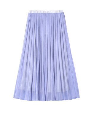 YECCA VECCA シャイニーサテンプリーツスカート Blue