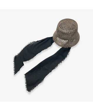 林八百吉商店 un chapeau  スカーフ付きベルハット ブラウン