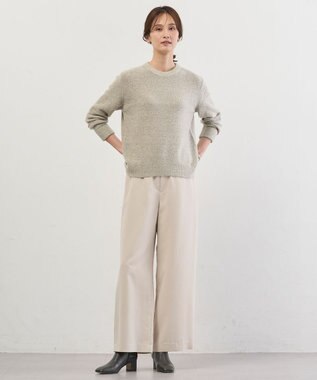 J.PRESS LADIES ピーチポプリン ワイド パンツ サンドベージュ系