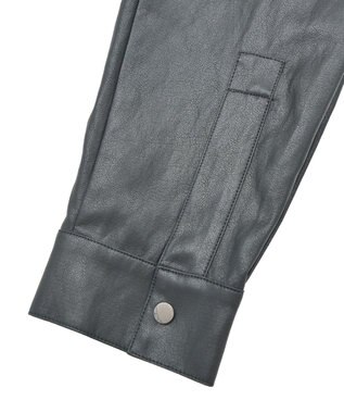 YECCA VECCA レザーライクシャツジャケット Black