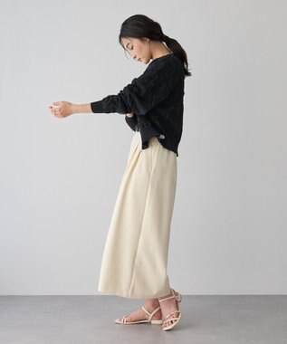 YECCA VECCA フクレジャガードニットブルゾン Black