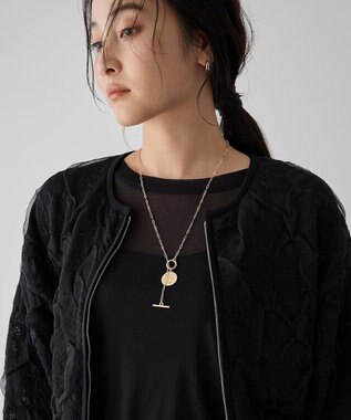 YECCA VECCA フクレジャガードニットブルゾン Black