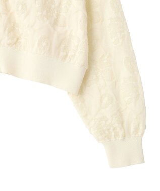 YECCA VECCA フクレジャガードニットブルゾン Ivory