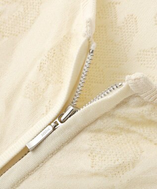 YECCA VECCA フクレジャガードニットブルゾン Ivory