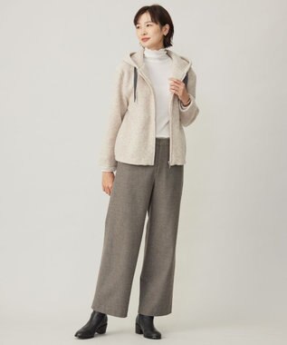 J.PRESS LADIES 【洗える】チェルビック セミワイド パンツ モカ系