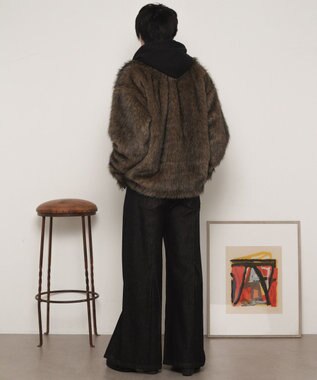 WEGO フェイクファーZIPブルゾン ブラウン