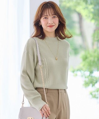 ANY SIS 【洗える】スフレボトルネック ニット ミントグリーン