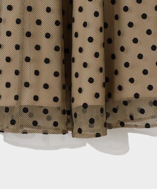 GRACE CONTINENTAL ドットembチュールスカート ベージュ