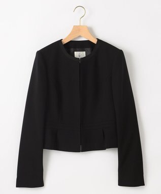 組曲 NOIR 【洗える】ウォッシャブルストレッチバーズアイ　ジャケット＋ワンピース ブラック系