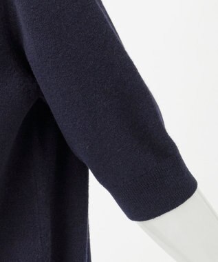 23区 S 【R(アール)】マイクロンメリノウール レース襟 ニット ネイビー系