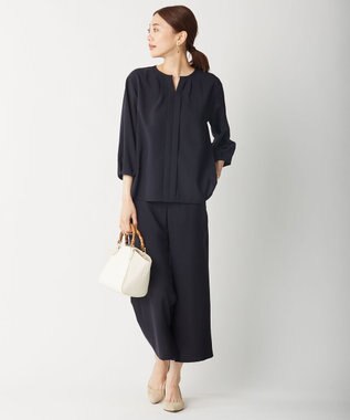 J.PRESS LADIES 【洗える】リラクシオンツイル パンツ ネイビー系