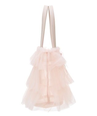 Maison de FLEUR コットンキャンディフリルトートバッグ Pink Beige