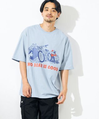 SHARE PARK MENS 【UNISEX】UVカット アートコラボTシャツ〈BEAR〉 サックスブルー