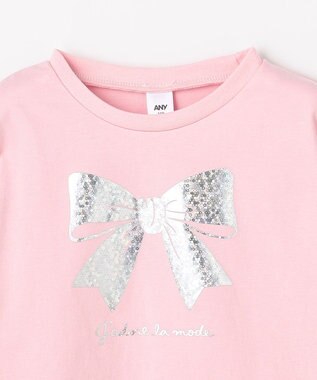 ANY KIDS 【綿100%】リボンアソート 長袖Tシャツ ピンク