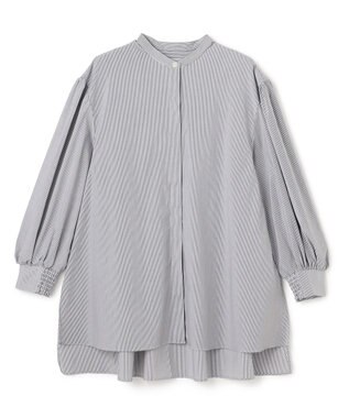 UNFILO 【新色追加】ボリュームスリーブ ブラウス モノトーンストライプ