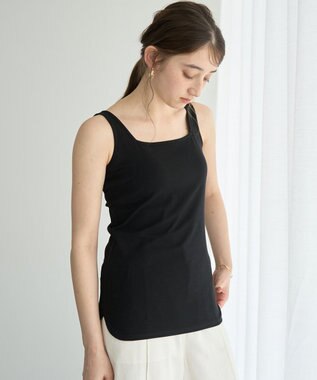 YECCA VECCA 2wayスクエアリブタンクトップ Ivory