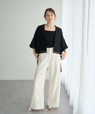 YECCA VECCA 2wayスクエアリブタンクトップ Ivory