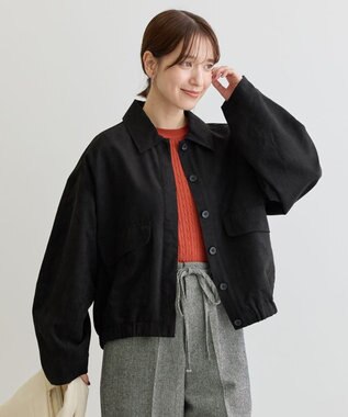 Green Parks ステンカラースウェード調ブルゾン Black