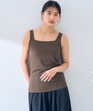 YECCA VECCA 2wayスクエアリブタンクトップ Ivory