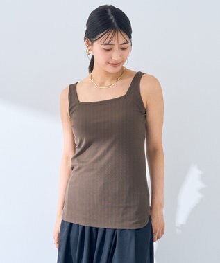 YECCA VECCA 2wayスクエアリブタンクトップ Ivory