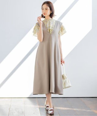 組曲 【WEB限定・シワになりにくい】ジェシーツイル ジャンパースカート ブラウン系