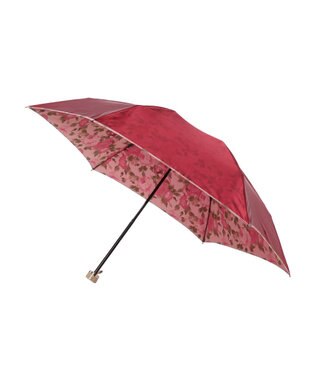 MOONBAT ミラショーン (mila schon) 折りたたみ傘 内側花プリント ワイン