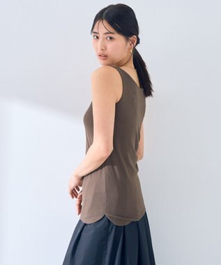 YECCA VECCA 2wayスクエアリブタンクトップ Ivory