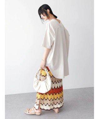 Green Parks 接触冷感バックカシュクールチュニック Light Beige