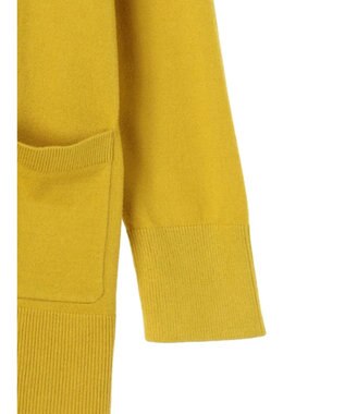 Green Parks もちやわ　Ｖネックミディ丈ニットカーディガン Yellow