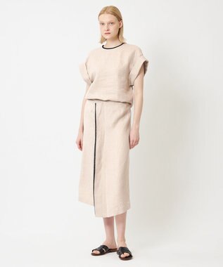 BEIGE， 【S-size】CHESTNUT / ノーカラーブラウス Flax