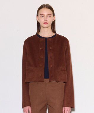 JOSEPH ライトダブルフェイス　ショート丈ジャケット Mahogany
