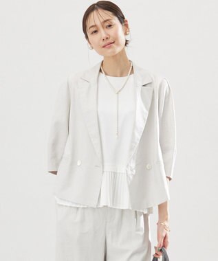 組曲 S リネンレーヨン ジャケット グレージュ系