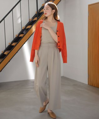 UNFILO メッシュニット カーディガン オレンジ