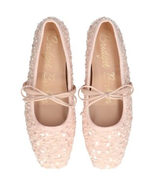 Bridget Birkin 【Bridget Birkin】ツイードスパンコールリボンパンプス ピンク雑材