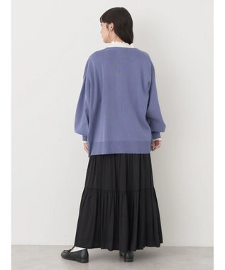 earth music&ecology クルーネックミドル丈カーディガン Blue