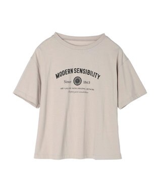 Green Parks エンブレムロゴボックスＴシャツ Gray Beige