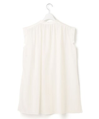 23区 【洗える】シアーストライプ ノースリーブ ブラウス ホワイト系