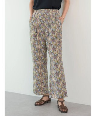 Green Parks ボタニカル柄イージーパンツ Purple