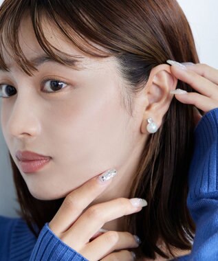 Tiaclasse 【選べる2TYPEデザイン】【金属アレルギー対応】 【養殖パール】  ワンポイントパールピアス＆イヤリング イヤリング：シルバー