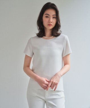 BEIGE， 【人気シリーズ】SHELBY / ハーフスリーブブラウス White