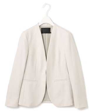 ICB 【洗える】プロヴィスウールツイル ノーカラージャケット トープ系