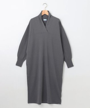 組曲 【WEB限定】Vネックニットワンピース チャコールグレー系