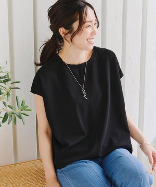 Tiaclasse 【洗える】ドルマンラメスリーブトップス ブラック