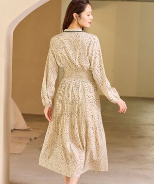 Feroux ウエストシャーリングラッフル ワンピース ベージュ系1
