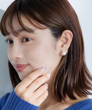 Tiaclasse 【選べる2TYPEデザイン】【金属アレルギー対応】 【養殖パール】  ワンポイントパールピアス＆イヤリング イヤリング：シルバー