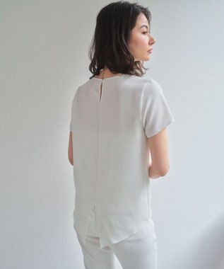 BEIGE， 【人気シリーズ】SHELBY / ハーフスリーブブラウス White
