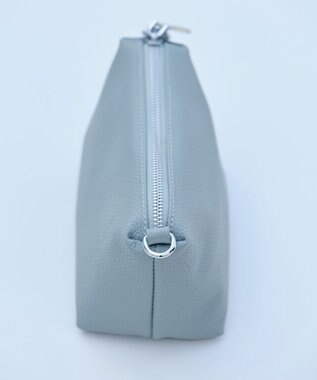 Tiaclasse 【安田美沙子さん着用・ポーチ・ショルダー紐付き】フラワーカットフェイクレザーバッグ サックス