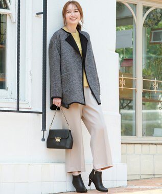 ANY SIS 【洗える】スフレハイネックケーブル ニット ライトイエロー