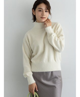 Te chichi 【宮本茉由着用】ハイネックフェザーニット オフホワイト