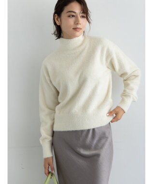 Te chichi 【宮本茉由着用】ハイネックフェザーニット オフホワイト